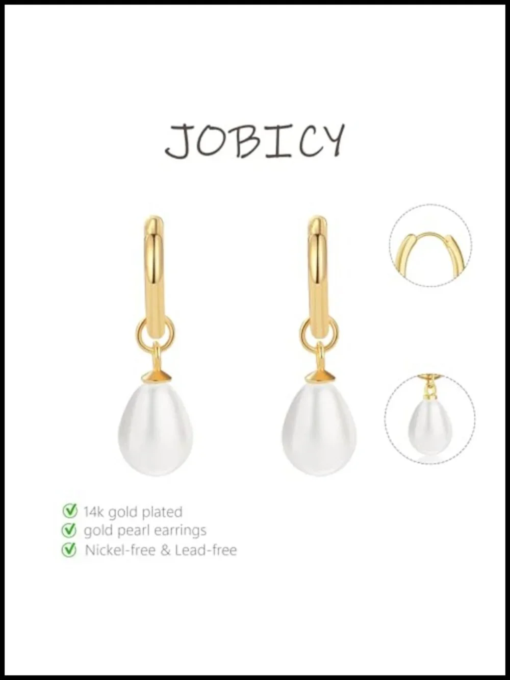 14k Gold Plated Freshwater Pearl Dangle Earrings Hypoallergenic Leaf Drop